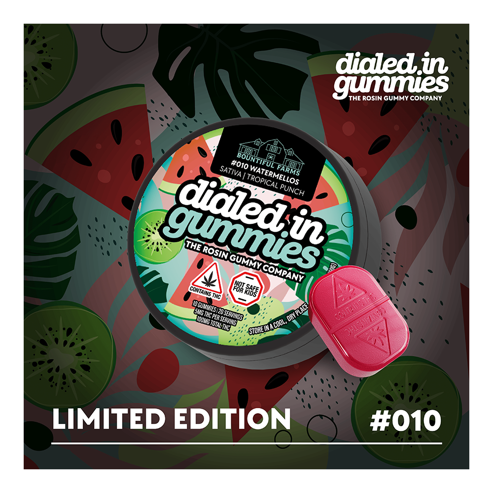 100mg - Watermellows x Tropical Punch - Rosin Gummies (20pk) by Dialed In Gummies
