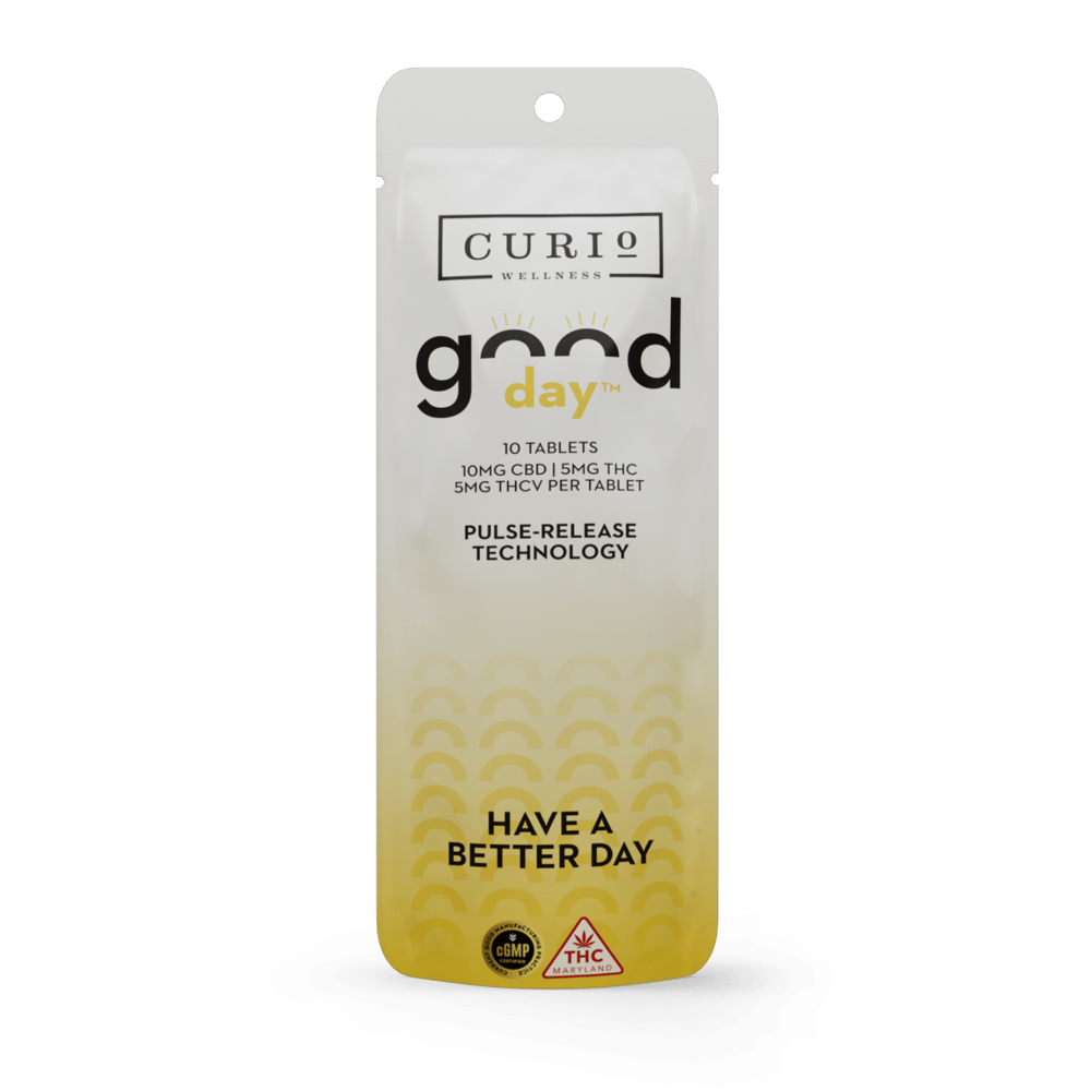 Good Day Tablets | 10:5:5 [10pk] (100mg CBD/50mg THC/50mg THCV) by Curio Wellness