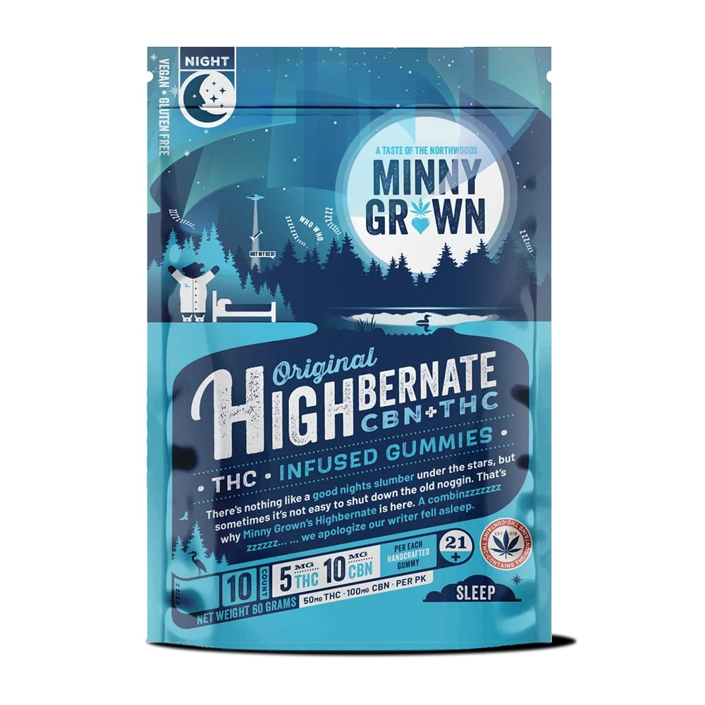 Highbernate 1:2 [10pk] (50mg THC/100mg CBN) by Minny Grown