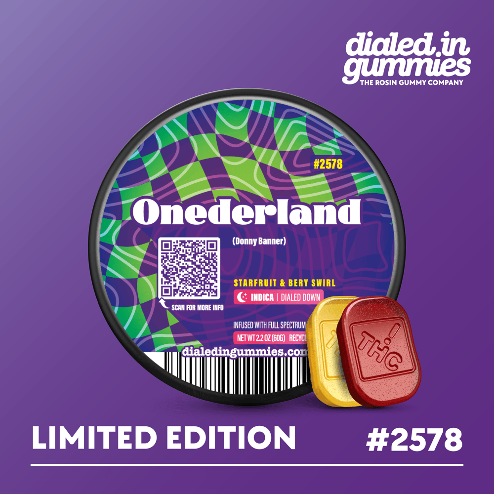100mg - Onederland #2578 - Rosin Gummies (10pk) by Dialed In Gummies