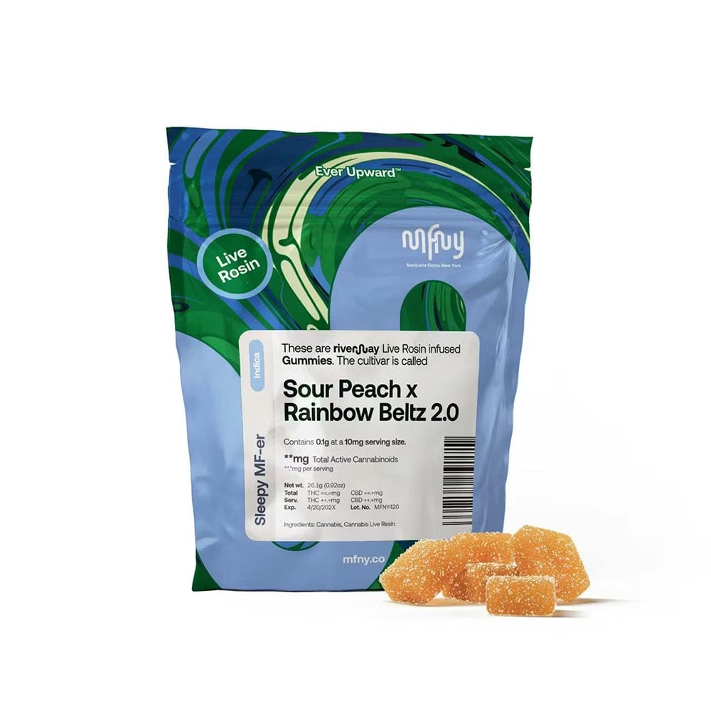 Sour Peach x Rainbow Beltz 2.0 [10pk] (100mg) by MFNY in United States