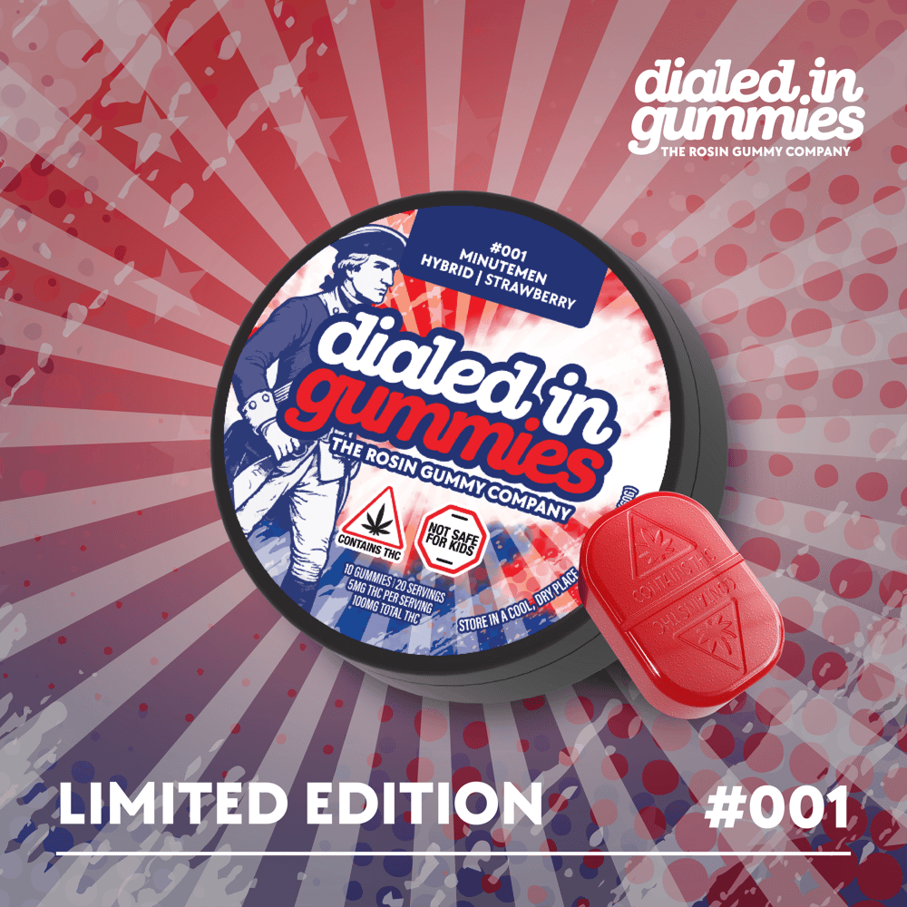 100mg - Minutemen #001 - Rosin Gummies (20pk) by Dialed In Gummies