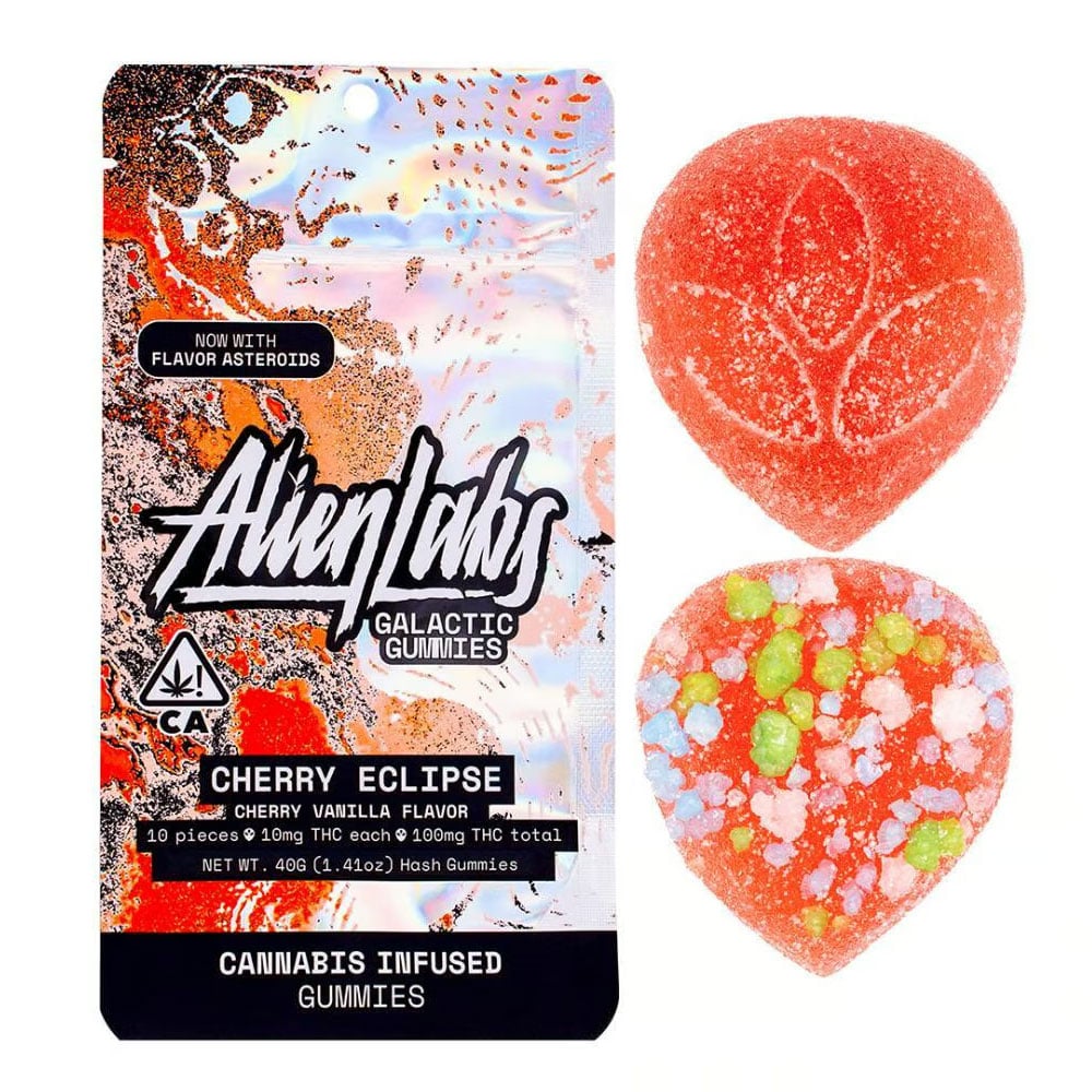Cherry Eclipse Hash Gummies [10pk] (100mg) by Alien Labs