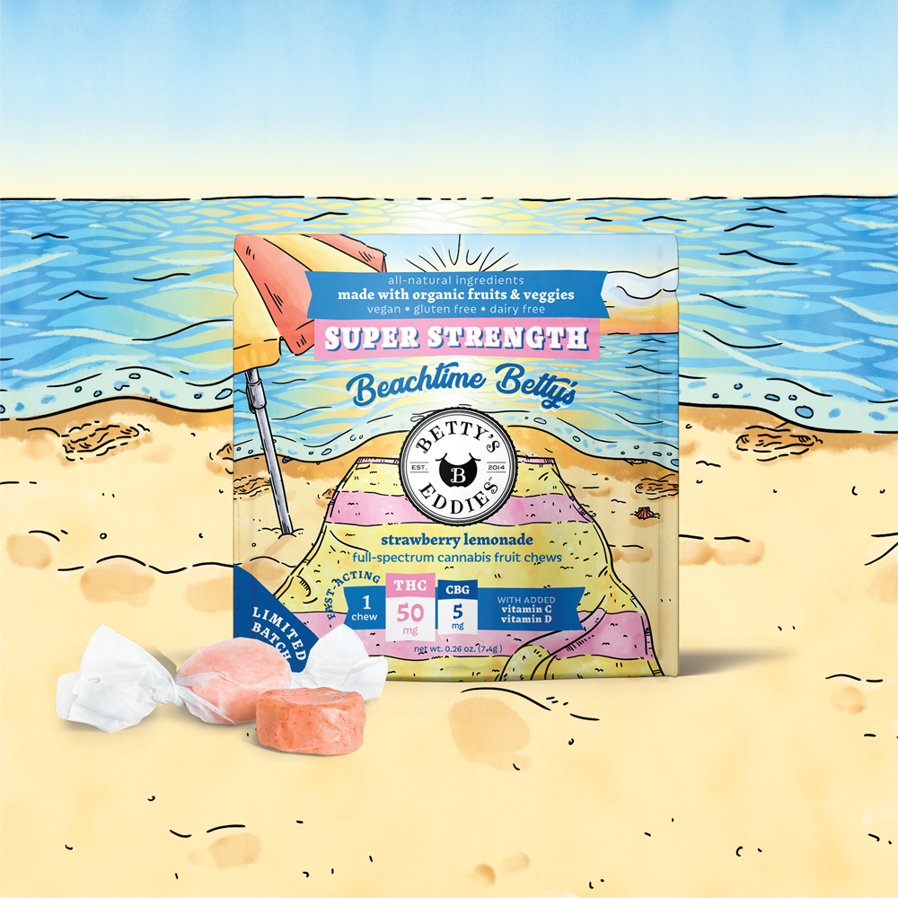 Beachtime Betty's - Strawberry Lemonade [1pk] (50mg THC/5mg CBG) by Betty's Eddies