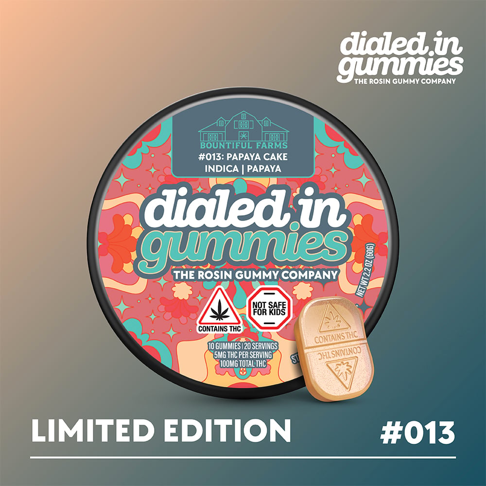 100mg - Papaya Cake #013 - Rosin Gummies (10pk) by Dialed In Gummies
