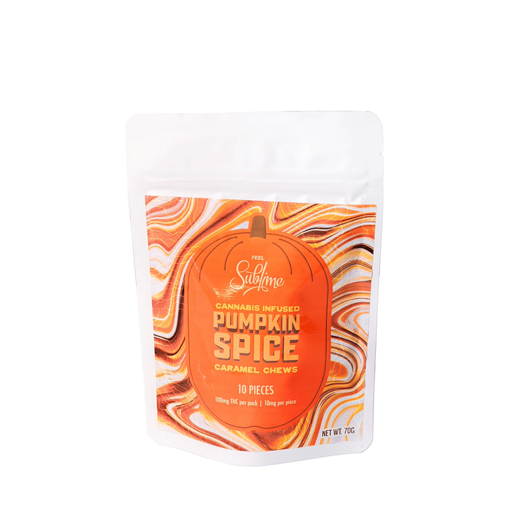 Pumpkin Spice Caramel Chews 10 x 10mg THC (100mg) by Sublime Brands