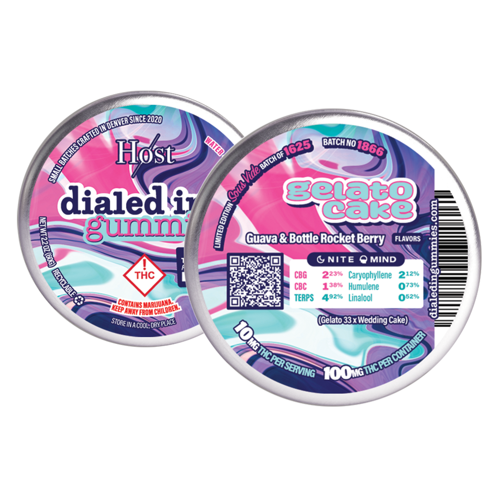 100mg - Gelato Cake - Rosin Gummies (10pk) by Dialed In Gummies
