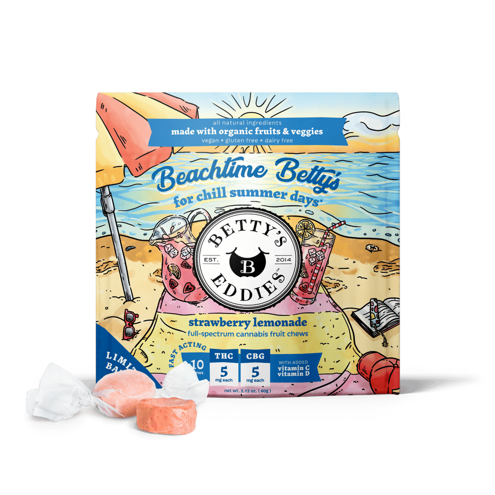 Beachtime Betty's - Strawberry Lemonade [10pk] (50mg THC/50mg CBG) by Betty's Eddies