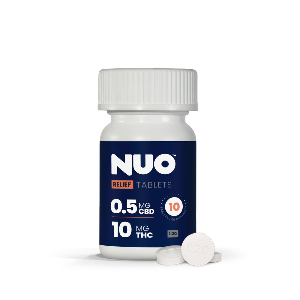 NUO | Tablet | Relief 1:20 (5 mg CBD : 100 mg THC) | 10 ct by Nuo