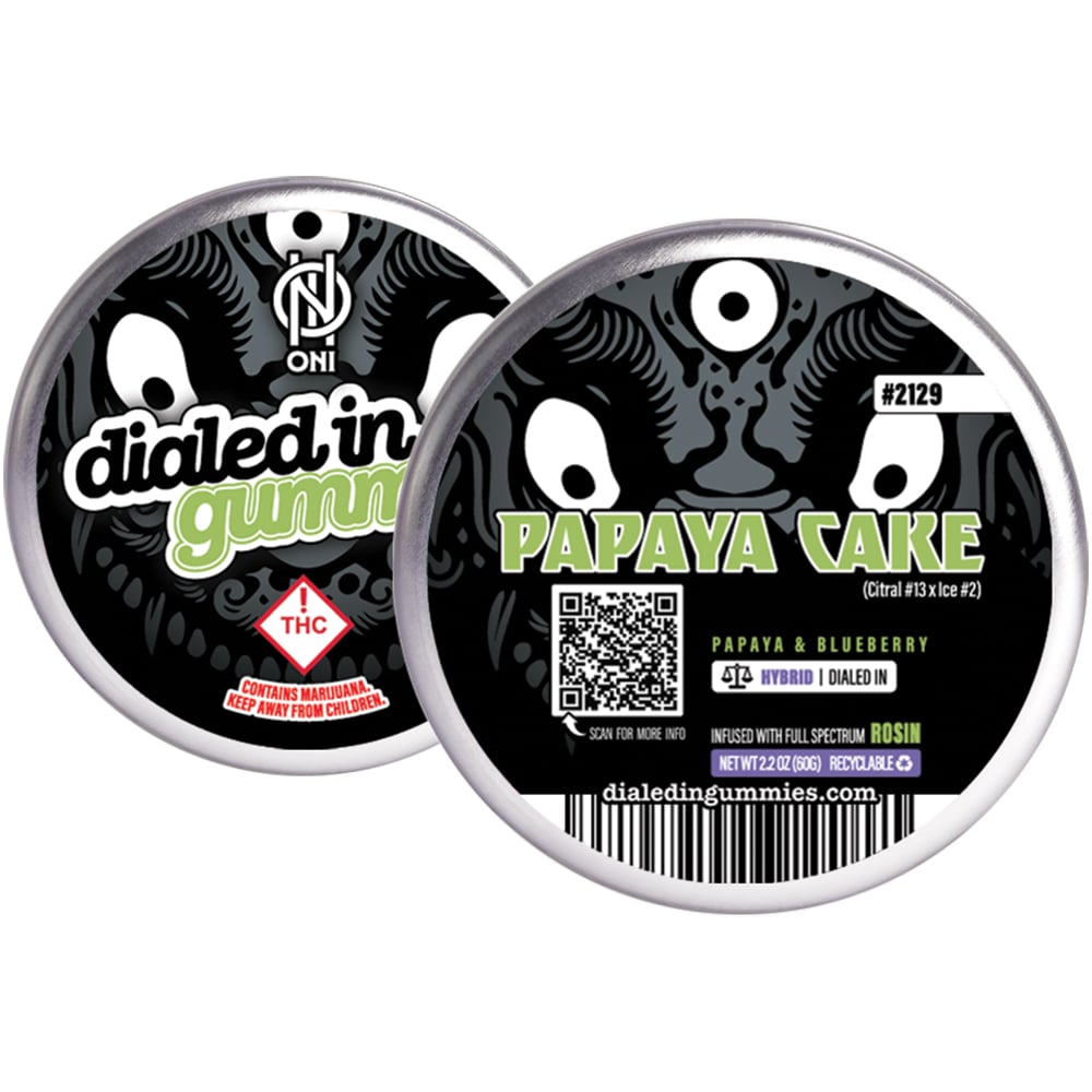 100mg - Papaya Cake #2129 - Rosin Gummies (10pk) by Dialed In Gummies