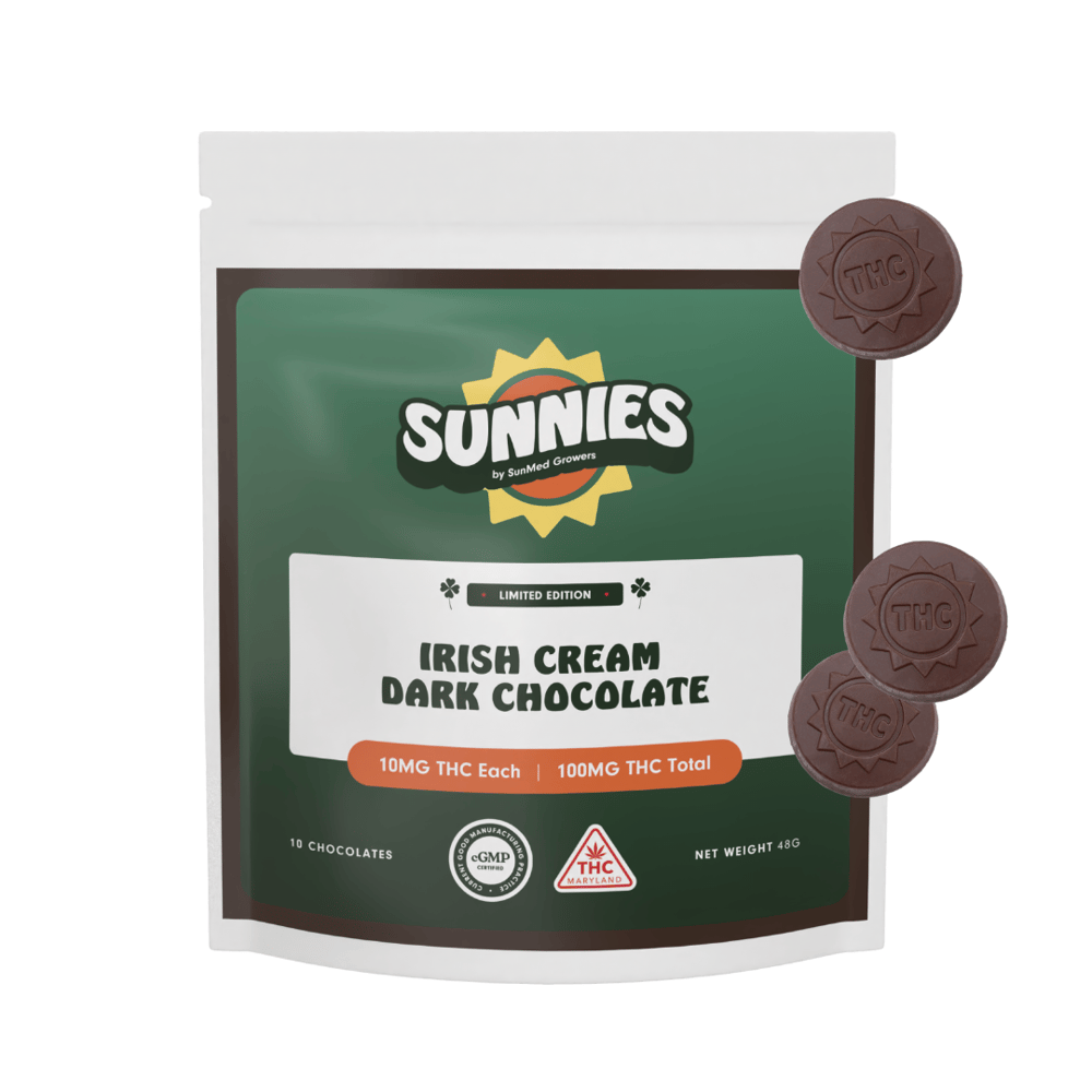 Irish Cream Dark Chocolate [10pk] (100mg) by Sunnies