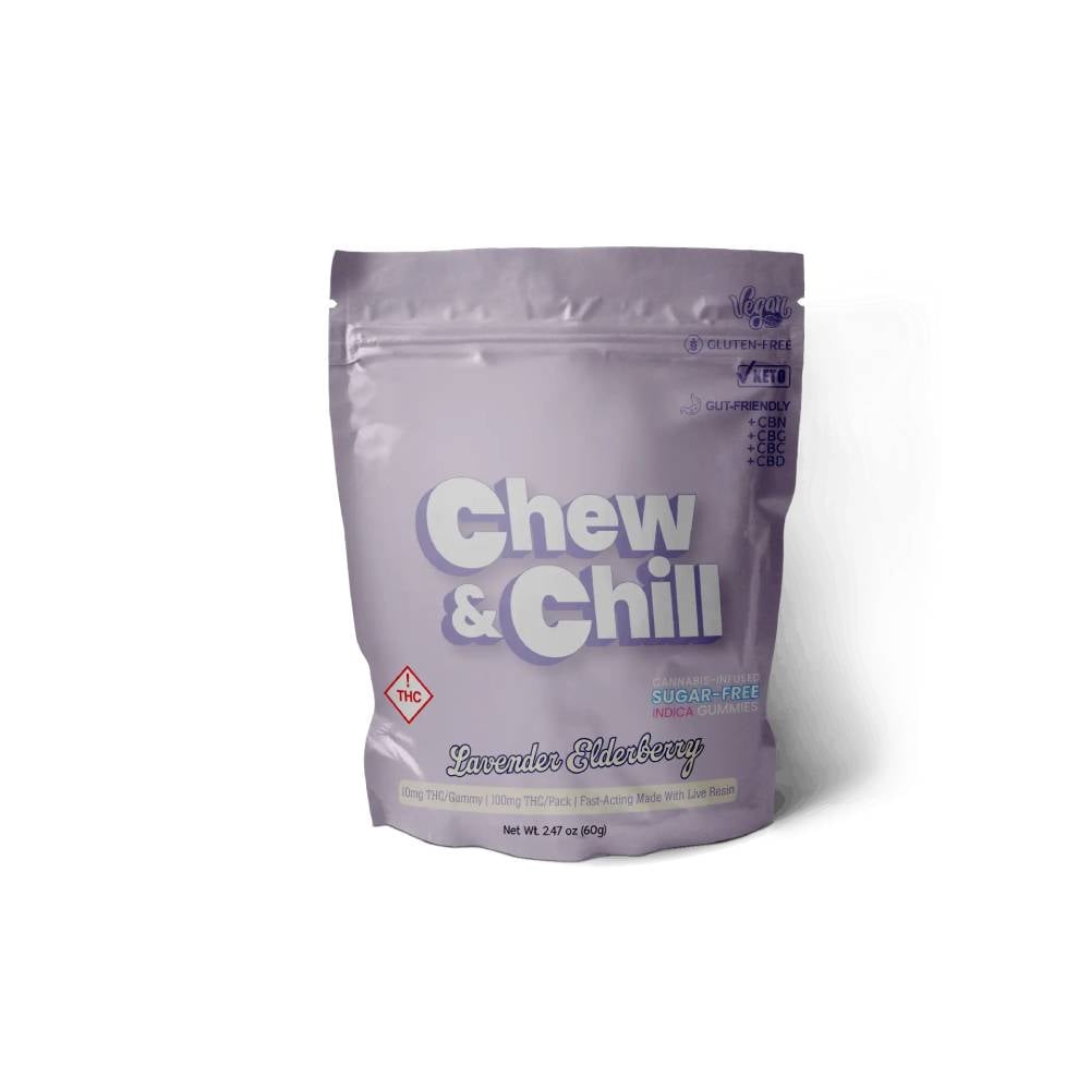 Lavender Elderberry - Sugar Free [10pk] (110mg THC/50mg CBG/50mg CBN/30mg CBC) by Chew & Chill