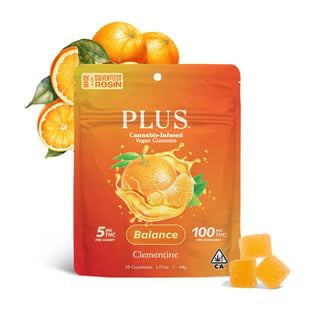 Plus Products: Clementine [Solventless Rosin 20pk] (100mg)