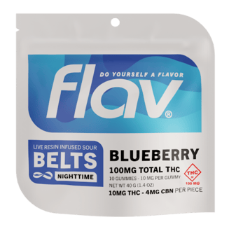 Sour Blueberry [10pk] (100mg THC/40mg CBN) by Flav
