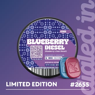 100mg - Blueberry Diesel - Rosin Gummies (10pk) by Dialed In Gummies