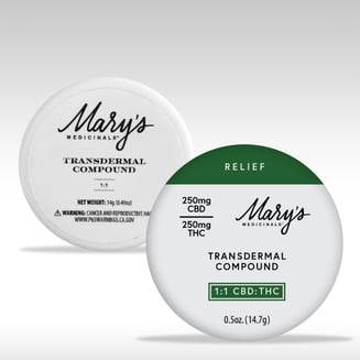 1:1 Transdermal Compound [.5oz] (250mg CBD/250mg THC) by Mary's Medicinals