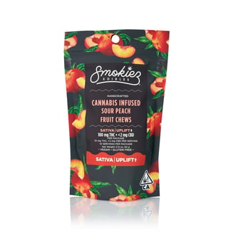 Sour Peach - Sativa [10pk] (100mg) by Smokiez