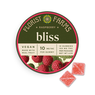 Raspberry | Bliss Gummies | 10pk (100mg) by Florist Farms
