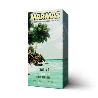 Sour Pineapple - Sativa [10pk] (100mg) by Marmas