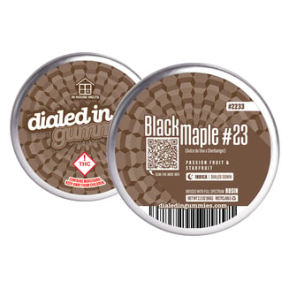 100mg - Black Maple #23 - Rosin Gummies (10pk) by Dialed In Gummies