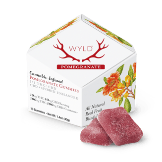 Wyld — Pomegranate 1:1 CBD + Hybrid Enhanced Gummies - 100mg THC:100mg CBD