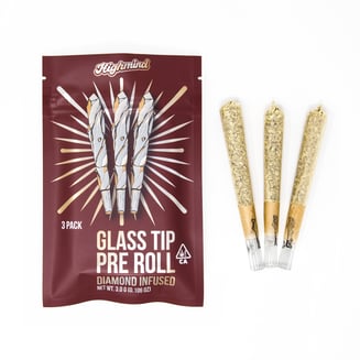 Diamond Infused Glass Tip Preroll 3-Pack [3g Total, 1g Each] — Orange Mimoa Indoor Flower (Sativa) by Highmind