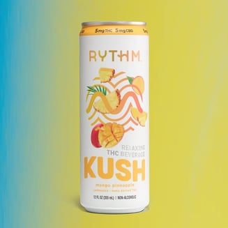 Kush Mango Pineapple [12oz] (5mg THC/5mg CBD) by RYTHM