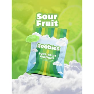 Sour Fruit - Indica [10pk] (100mg) by Zoobies