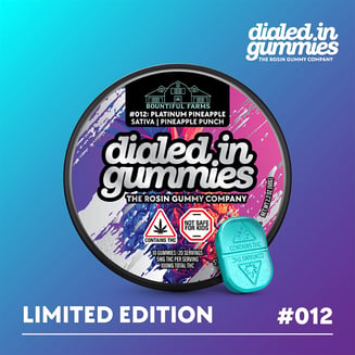 100mg - Platinum Pineapple #012 - Rosin Gummies (10pk) by Dialed In Gummies