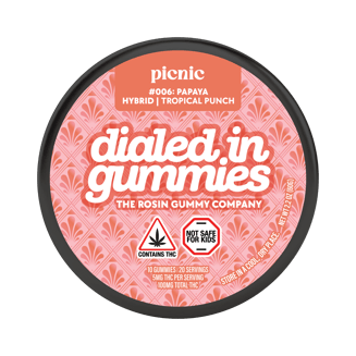 100mg - Papaya #006 - Rosin Gummies (10pk) by Dialed In Gummies
