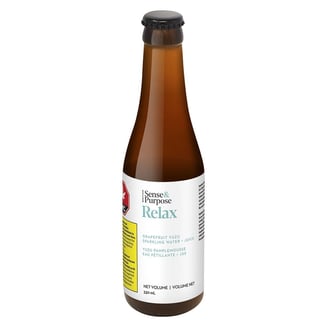 Relax: Grapefruit Yuzu Sparkling Water & Juice [355ml] (5mg CBD/5mg THC) by Sense & Purpose