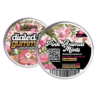 100mg - Pink Animal Mints #2532 - Rosin Gummies (10pk) by Dialed In Gummies