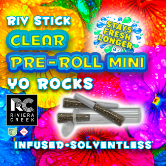 Yo Rocks Riv Stick Clear Pre Roll Minis (.33g) by Riviera Creek