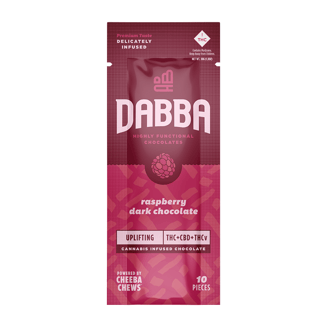 1:1:1 Uplifting Raspberry Dark Chocolate [10pk] (100mg CBD/100mg THC/100mg THCv) by Dabba Chocolate