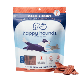 Calm + Joints - Beef Bacon Strips [30pk] (150mg CBD) by Happy Hounds