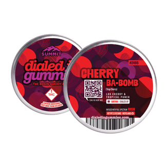 100mg - Cherry Ba-Bomb #2405 - Rosin Gummies (10pk) by Dialed In Gummies