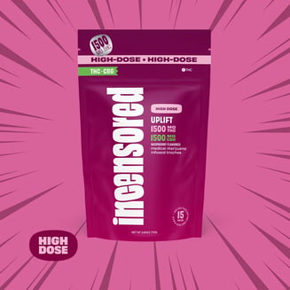 1:1 Raspberry Uplift + CBG High Dose [15pk] (1500mg THC/1500mg CBG) by (inc)ensored