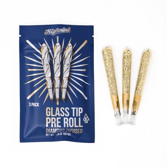 Diamond Infused Glass Tip Preroll 3-Pack [3g Total, 1g Each] — Gelato Cake Indoor Flower (Sativa) by Highmind