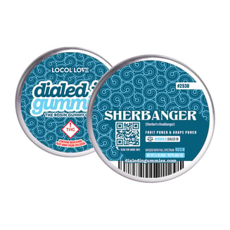 100mg - Sherbanger #2530 - Rosin Gummies (10pk) by Dialed In Gummies