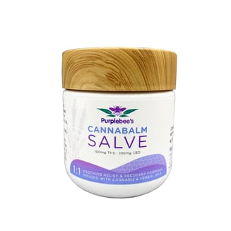 1:1 Cannabalm [3oz] (100mg CBD/100mg THC) by Purplebee's