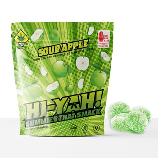 Sour Apple Rosin Gummies 100mg THC by HI-YAH