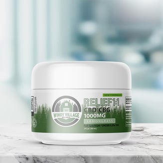 1:1 Relief - Lemongrass [2 fl oz] (1000mg CBD/1000mg CBG) by Windy Village