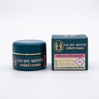 1:1 Relief Cream - Rose & Bergamot [0.5oz] (200mg CBD/200mg THC) by Escape Artists