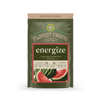 Energize | Sour Watermelon Gummies | 2pk (20mg THC/20mg THCV) by Florist Farms