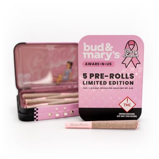 Bud & Mary's | Pre-Rolls | Kief Infused Pre-Roll 5 ct Aware-N-Us Cherry Lime Haze | 4 g