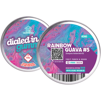 100mg - Rainbow Guava #2163 - Rosin Gummies (10pk) by Dialed In Gummies