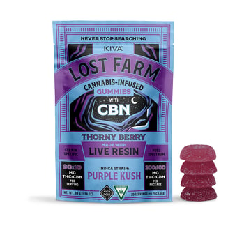 20:10 Thorny Berry x Purple Kush [20pk] (200mg THC/100mg CBN) by Lost Farm