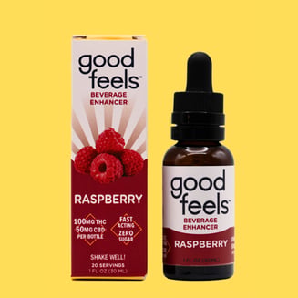 Raspberry Beverage Enhancer [1fl oz] (50mg CBD/100mg THC) by Good Feels