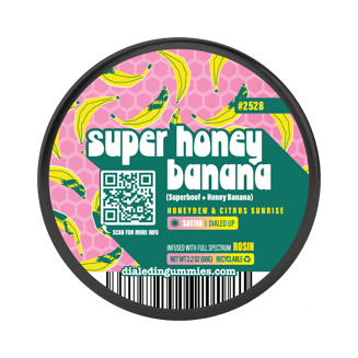 100mg - Super Honey Banana #2528 - Rosin Gummies (10pk) by Dialed In Gummies