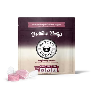 Bedtime Betty’s Raspberry Creme [10pk] (100mg THC/200mg CBD/50mg CBN) Sleep Fruit Chews by Betty's Eddies